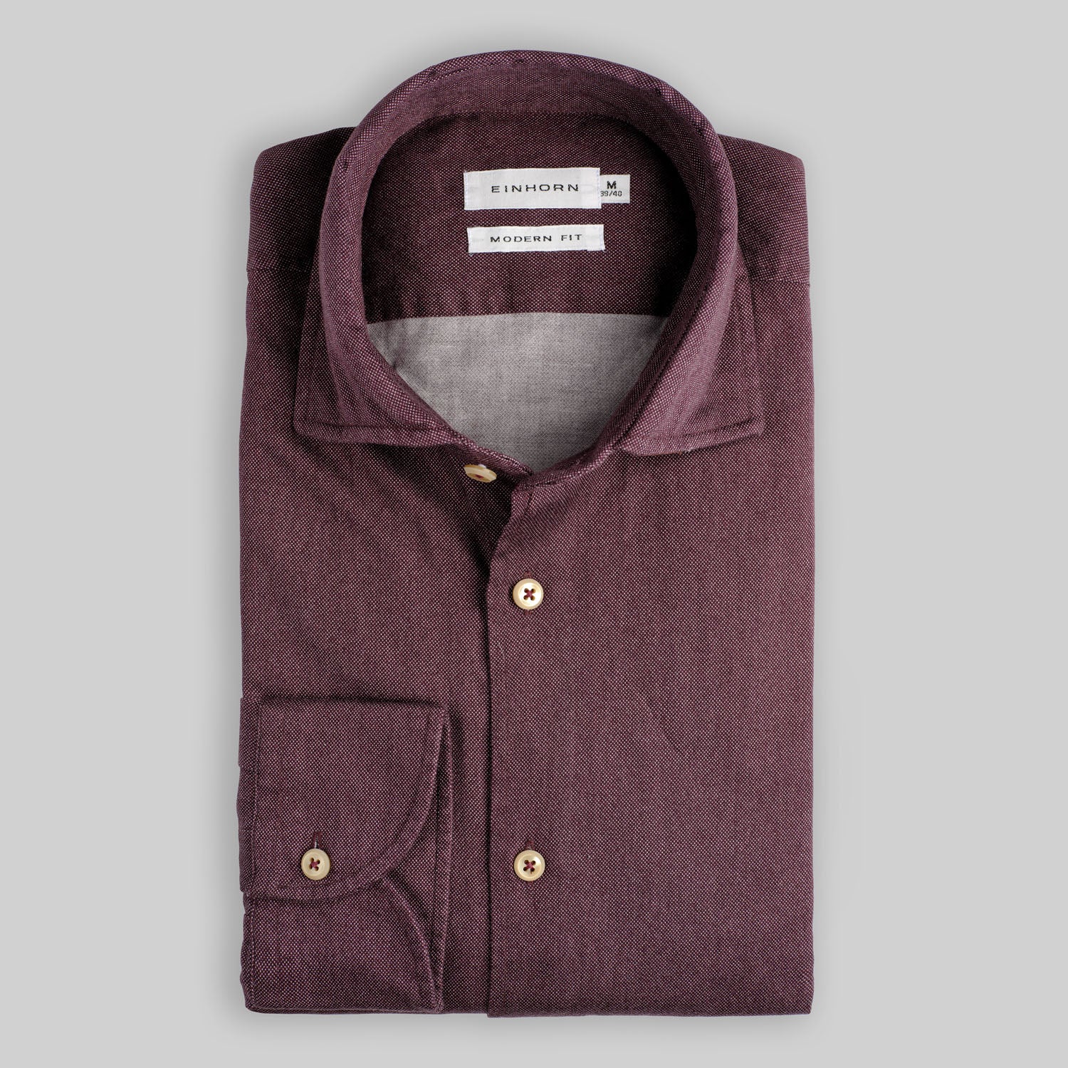 Flanellhemd Modern Fit Burgund