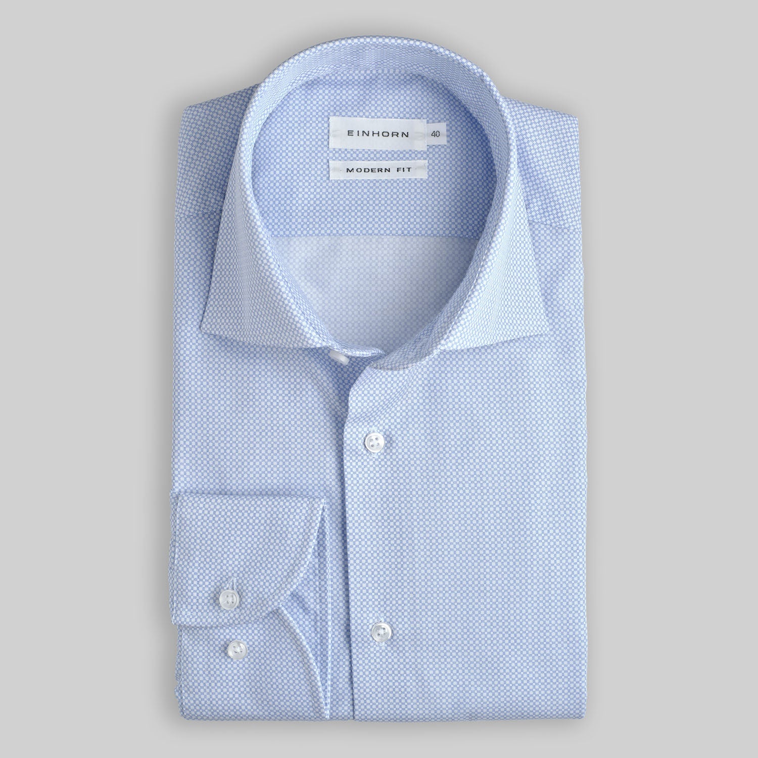 hellblaues Hemd mit Mikroprint busineess hemd kent kragen buttom down kragen büro hemd männer hemd