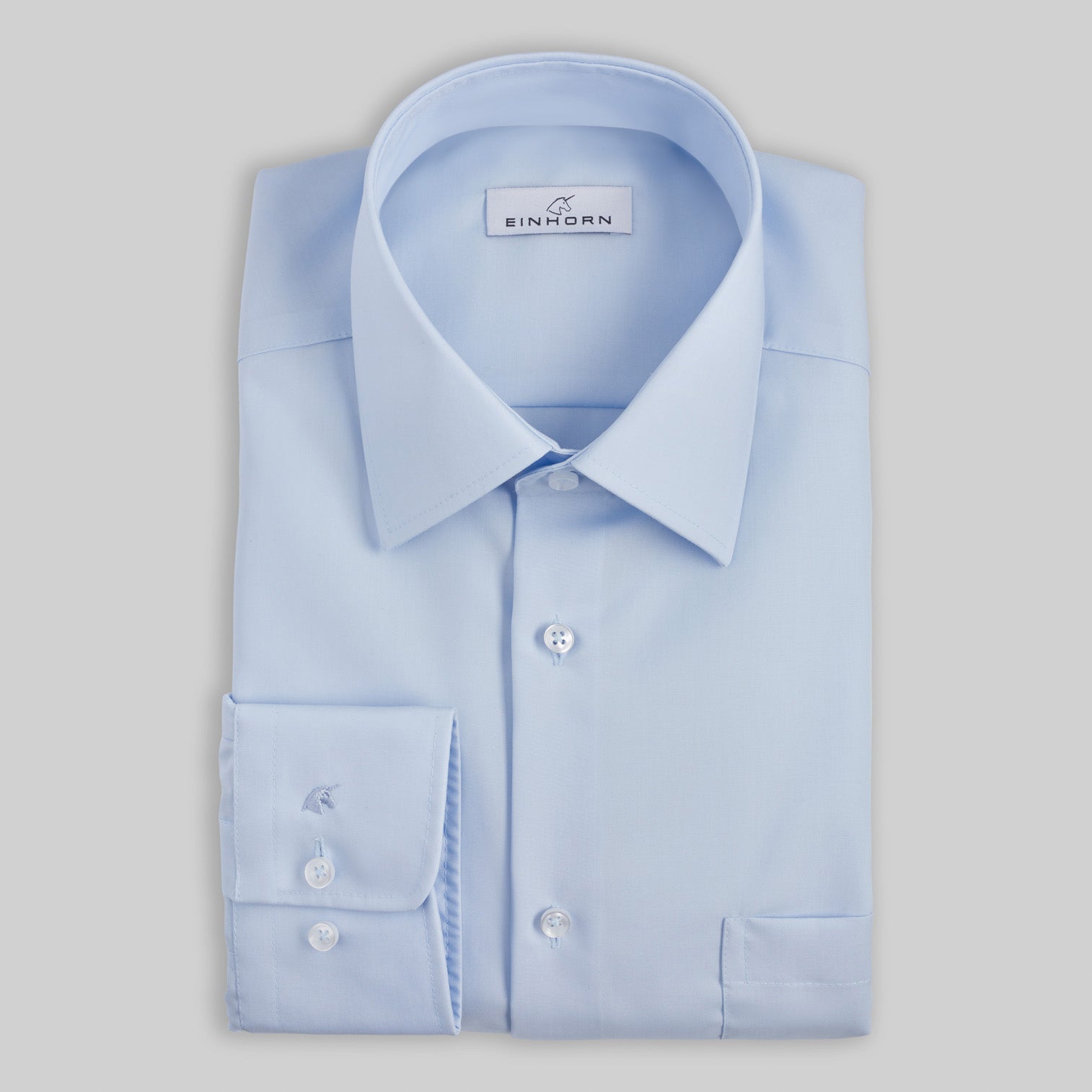 Hemd Regular Fit Non Iron Blau mit Brusttasche