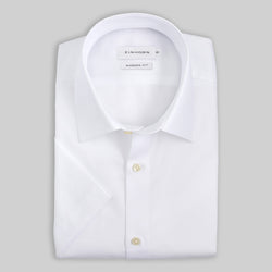 Kurzarmhemd Modern Fit Non Iron in Weiss