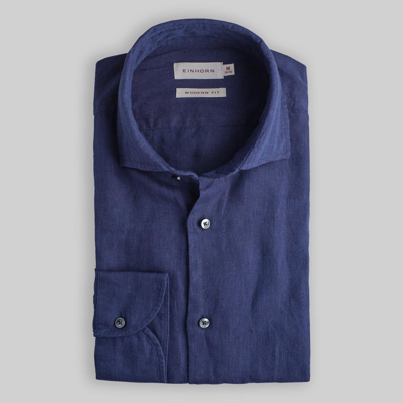 dunkelblaues hemd leinen modern fit