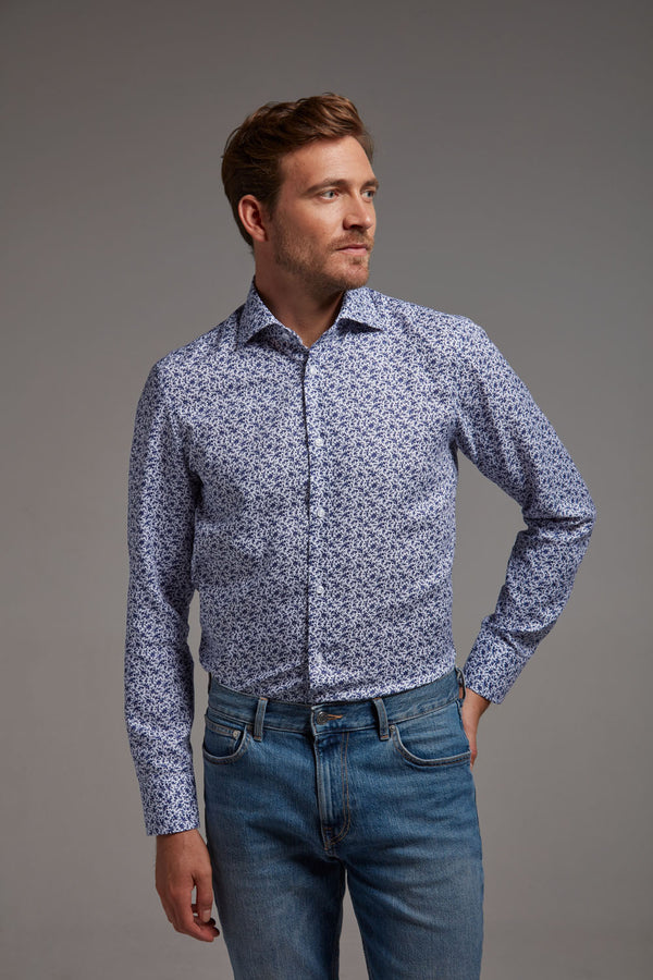 Hemd Modern Fit Non Iron Blumendruck