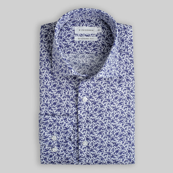 Hemd Modern Fit Non Iron Blumendruck