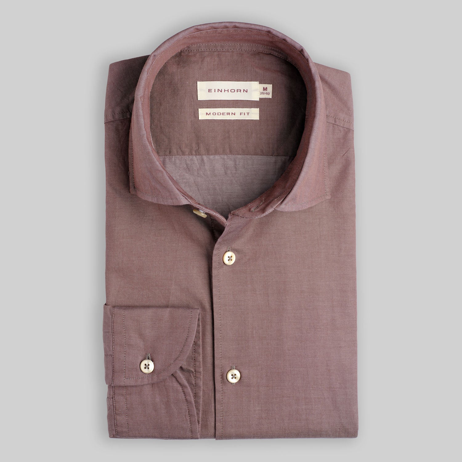 Hemd Modern Fit Twill Braun