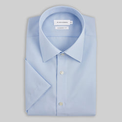 Kurzarmhemd Modern Fit Non Iron Blau