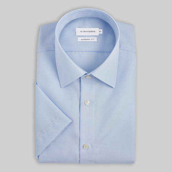 Kurzarmhemd Modern Fit Non Iron Blau