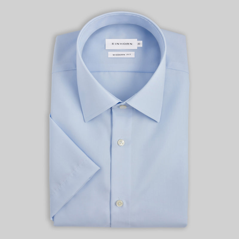 Kurzarmhemd Modern Fit Non Iron Blau