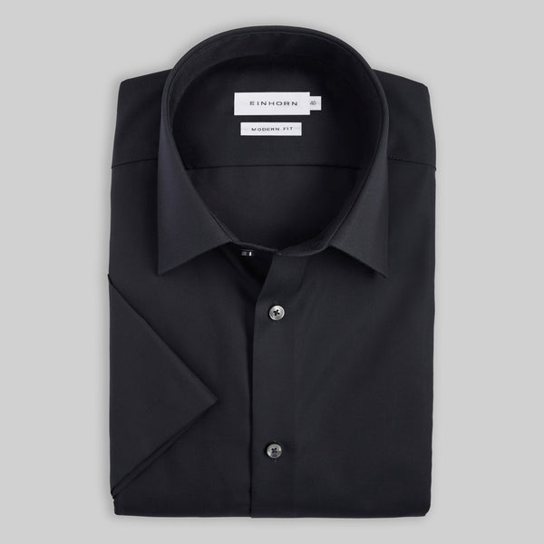 Kurzarmhemd Modern Fit Non Iron Schwarz