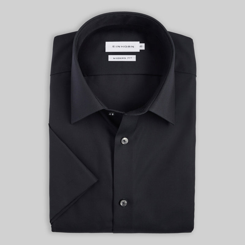 Kurzarmhemd Modern Fit Non Iron Schwarz