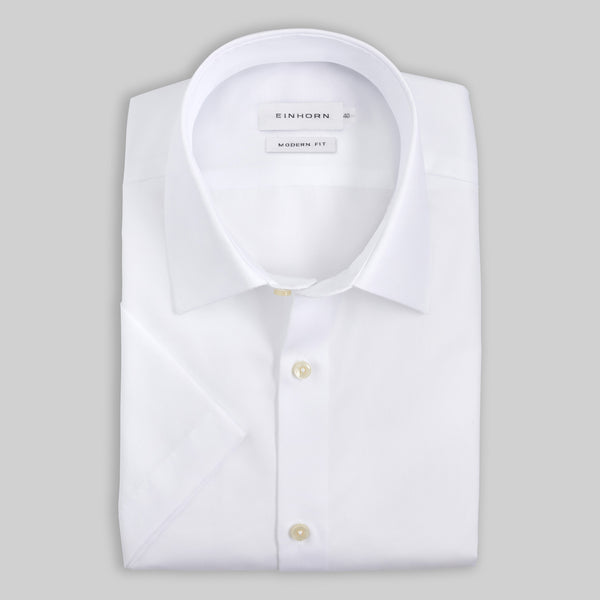 Kurzarmhemd Modern Fit Non Iron in Weiss