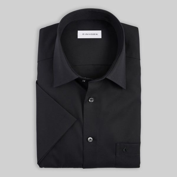 Kurzarmhemd Regular Fit Non Iron Schwarz