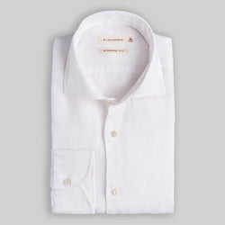 Modern Fit Leinenhemd Weiss