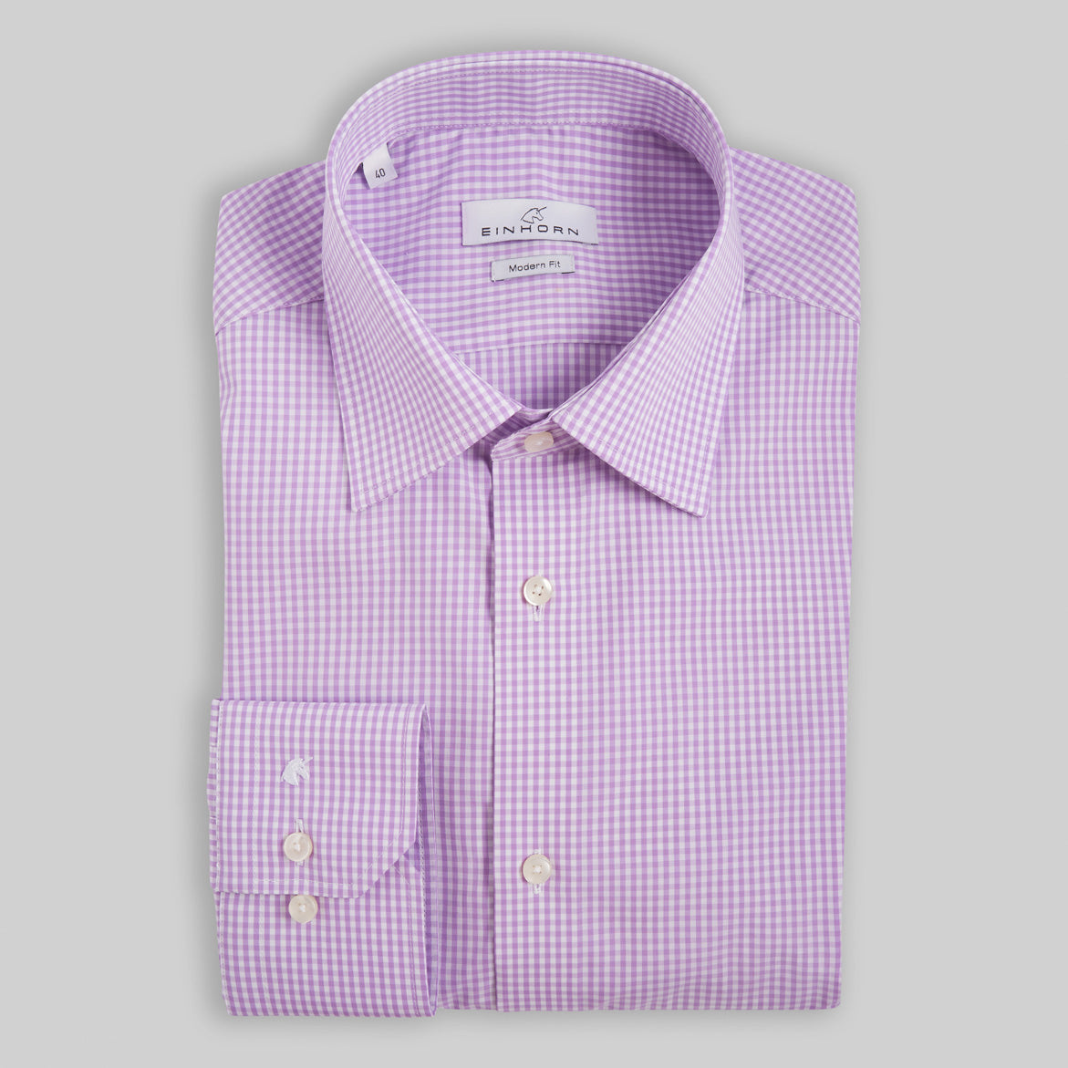 Kariertes Easy Iron Einhorn Hemd Flieder Zeitgemäße Passform  Masstabelle  100% Poplin Cotton  Kragen Jamie Fit Modern  Easy Iron Article 340317185/10