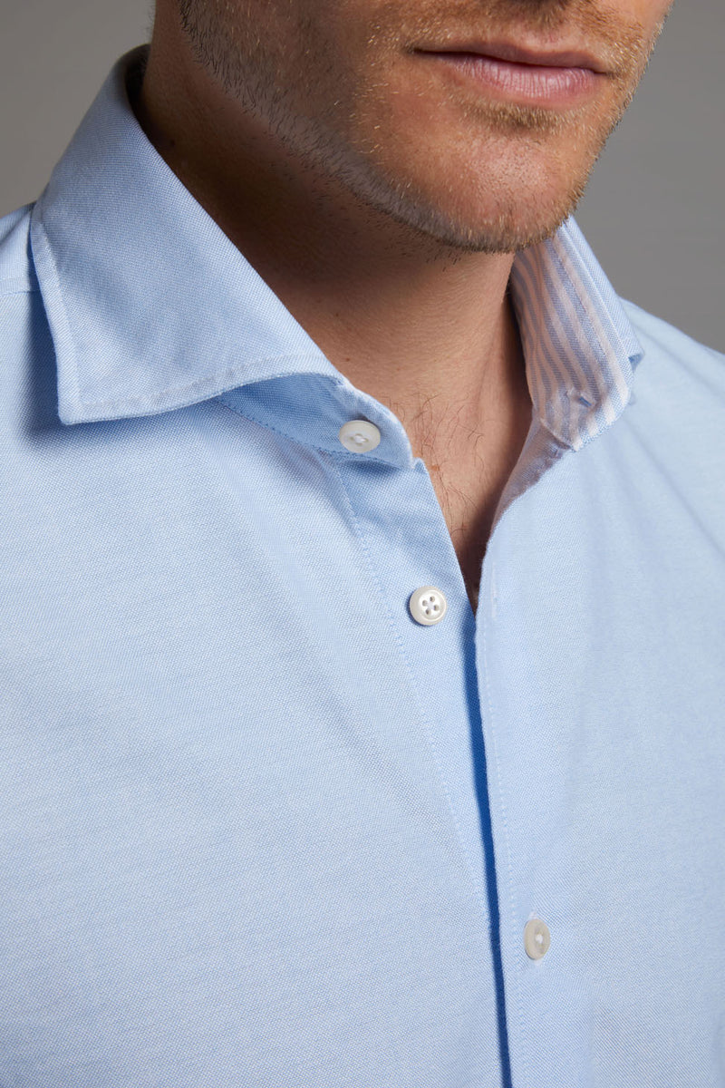 Oxfordhemd Modern Fit Hellblau mit Kontrast