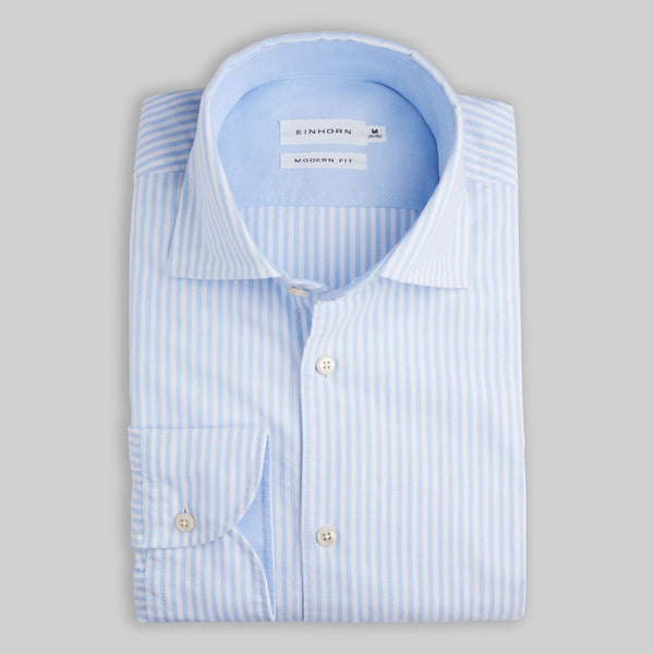 Oxfordhemd Modern Fit Hellblau Streifen