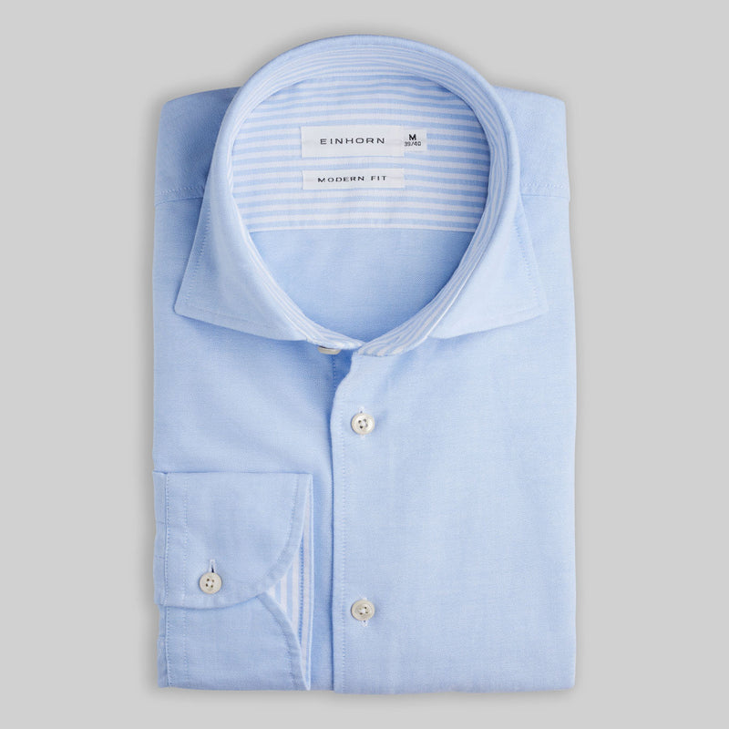 Oxfordhemd Modern Fit Hellblau mit Kontrast