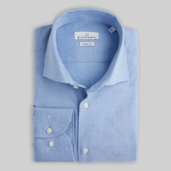 Flanellhemd Modern Fit Blau