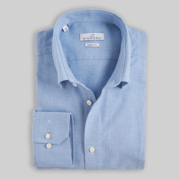Flanellhemd Modern Fit Hellblau