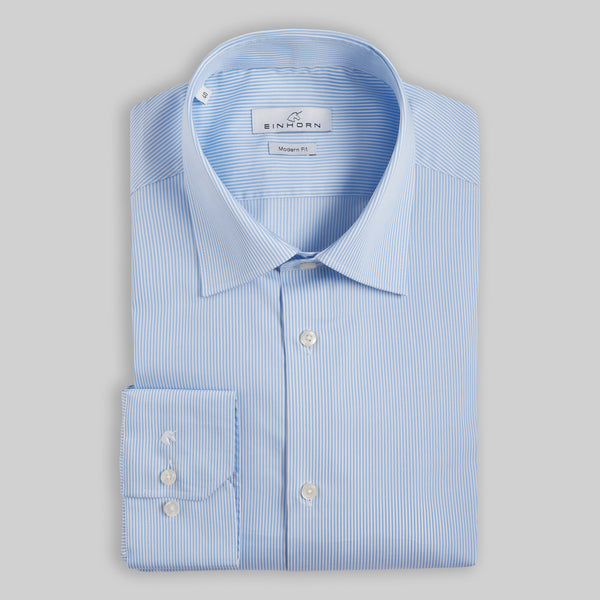Hemd Modern Fit Easy Iron Blau Gestreift