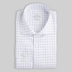 Hemd Modern Fit Twill Weiß Karo