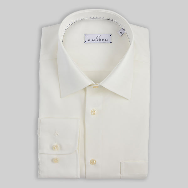 Creme Bügelfreies Einhorn Hemd  Klassische Passform  100% Poplin Cotton  Kragen Kent Fit Regular Fit Derby Non Iron / Bügelfrei Artikel 11305/10