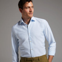 Oxfordhemd Modern Fit Hellblau mit Streifen